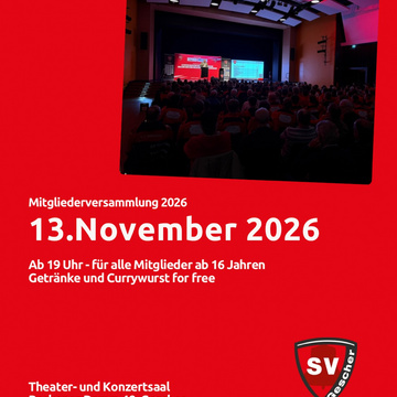 Save the Date: Unsere Generalversammlung 2026 steht an!

📅 Freitag, 13. November 2026
🕕 19:00 Uhr
📍 Theater- &...