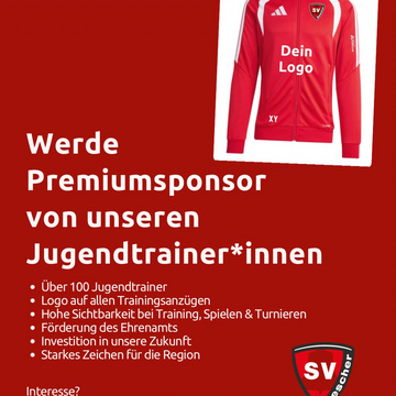 Premiumsponsor gesucht 👀
Hinter jeder erfolgreichen Jugendmannschaft stehen engagierte Menschen, die Woche für Woche...