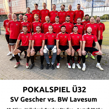 🔴⚽️ POKALSPIEL Ü32 🔴⚽️
Matchday in Gescher! 💪
Unsere Ü32 trifft auf BW Lavesum – ein echtes Highlight im Pokal!
📍...
