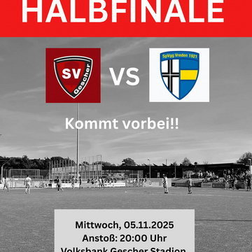 ***Halbfinale A-Junioren***

Unsere A1 steht im Halbfinale und trifft diesen Mittwoch auf die Mannschaft des SpVgg...